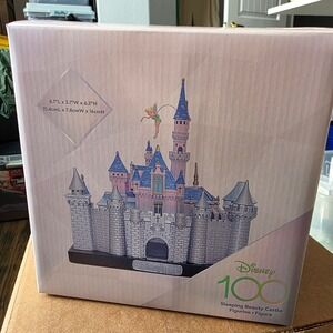 Disney 100 Sleeping Beauty Castle Figurine Disneyland Tinkerbell Collectible